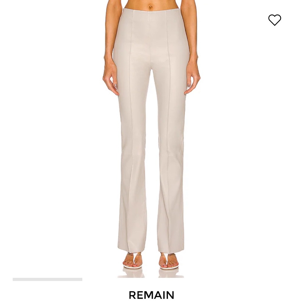 REMAIN floral bootcut leather pants size 6 in a brown/grey color